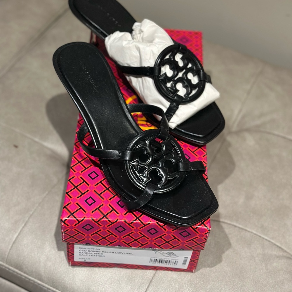 Tory Burch: MILLER BOMBÉ LOW HEEL SANDAL